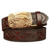 Men's Cross-Border Eagle Buckle Cowhide Belt - Personalized Carved Casual Jeans Accessory