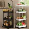 Mobile Storage Rack Trolley Household Kitchen Multifunctional Cart with Wheels Rack Bedroom Multi-Layer Storage Home Accessories