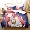 Luxury New 3D Print Anime Genshin Impact Yae Miko Game Bedding Set Duvet Cover Bed Set Quilt Cover Pillowcase Queen Boys Adult