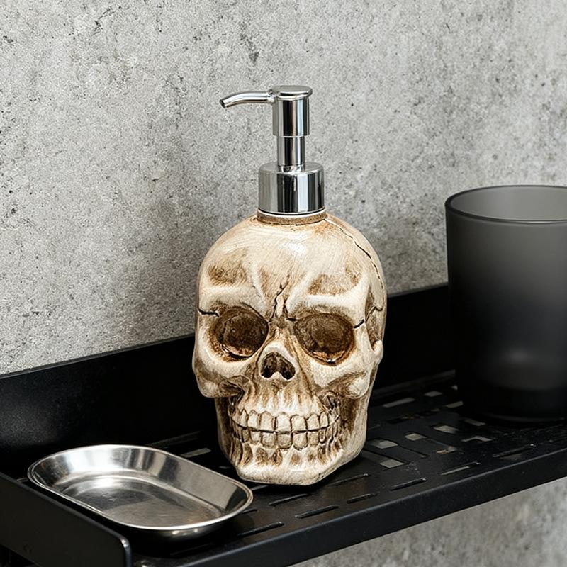 Ванная бутылка в европейском стиле в форме черепа из смолы, дозатор для мыла для ванной, бутылка для домашнего антисептика для рук, бутылка для хранения геля для душа