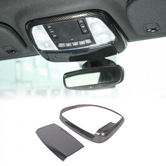Накладка на плафон переднего освещения салона для Jeep Grand Cherokee 2011+ Карбоновое волокно