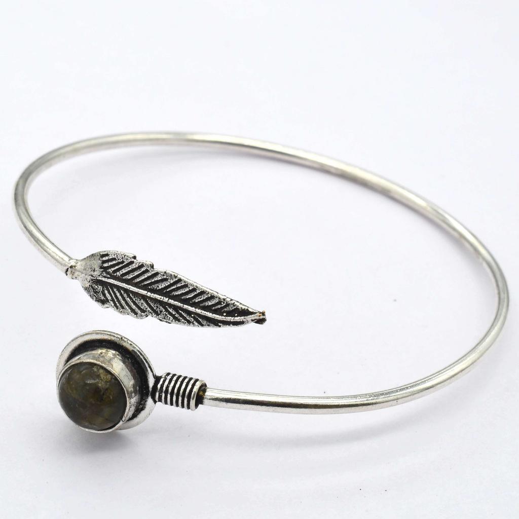 Labradorite Gemstone Ethnic Handmade Adjustable Bangle Jewelry 8 Gms BN 155