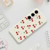 For Samsung Galaxy S25 FE Case Cherry Pattern Printing Straight Edge TPU Phone Back Cover