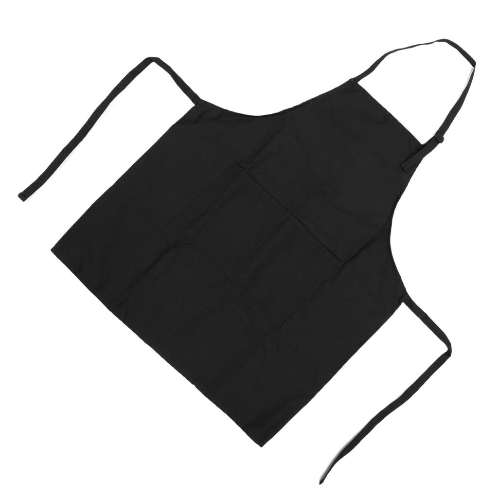 Waterproof Nail Art Apron Pure Color Apron Unisex Cooking Apron with Adjustable NeckbandBlack