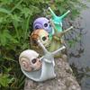 Snail Ornament Resin Craft Sculpture Garden Yard Halloween Skull Snail Figurine Gothic Home Decoration