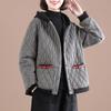 Autumn Winter Women's Plaid Hooded Padded Jacket Warmth Jacket Parka Retro Korean Fashion Top