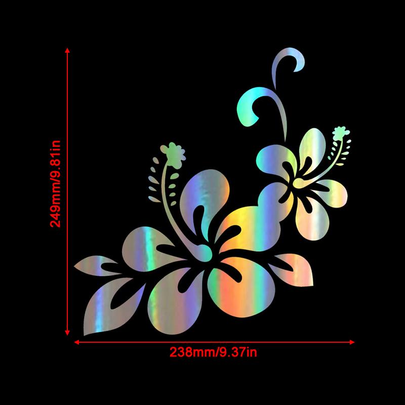 23.8x24.9CM Laser Vinyl Flower Pattern Car Motorcycle Body Bumper Hood Window Decal Scratch Sticker