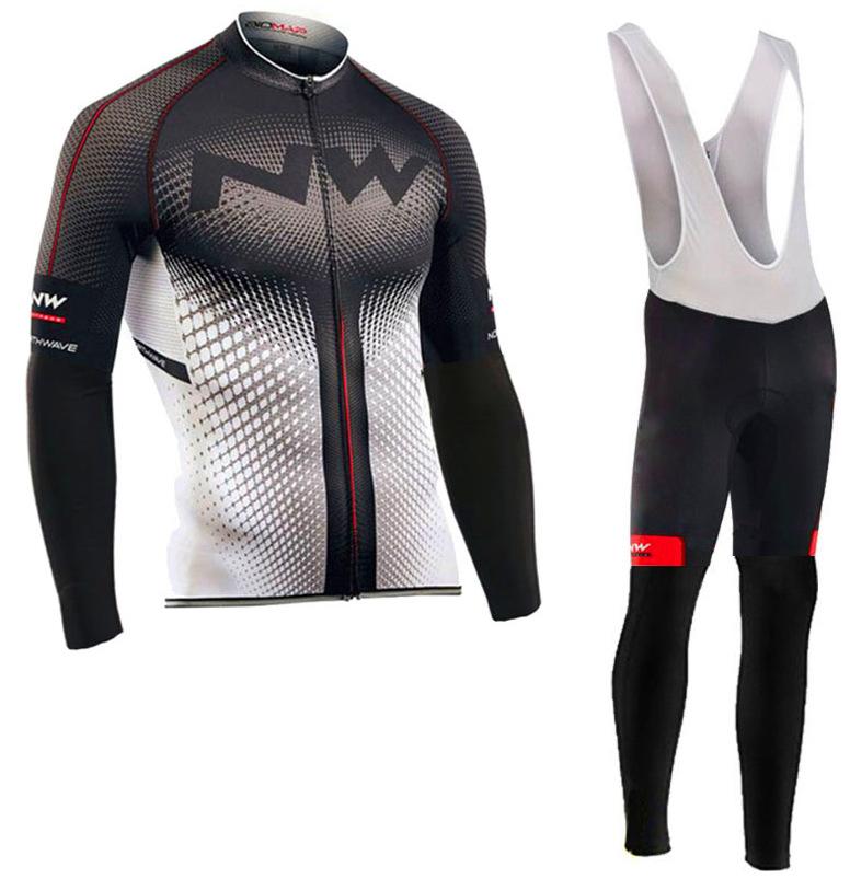 Bike Cycling Clothing Long-sleeved Suit Spring and Uick-drying Road Bike Cycling Pants Equipment Autumn Velvet Thin Cycling Clothing Suit