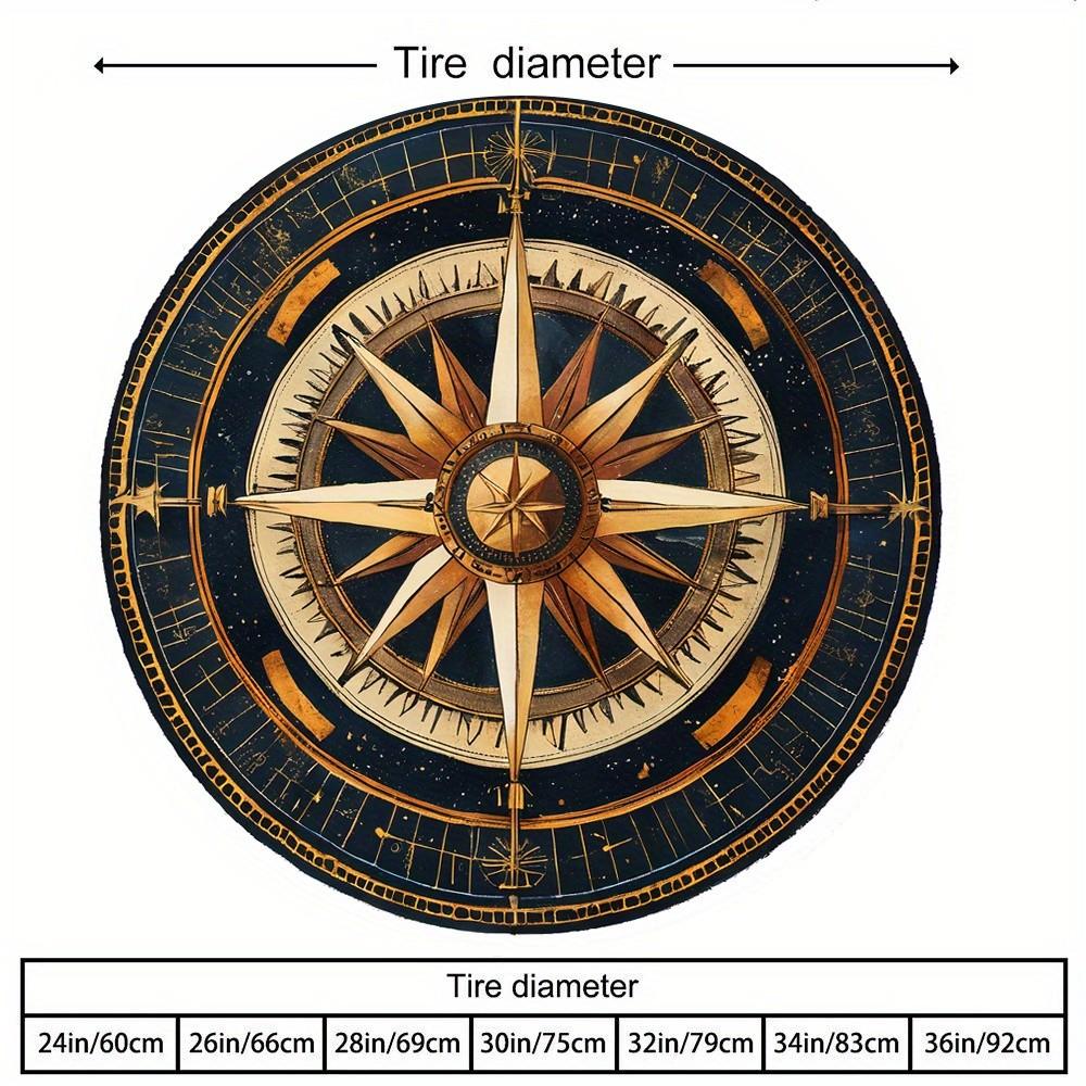 Nautical Compass Rose Tire Cover Durable Polyester Waterproof Spare Wheel Protector