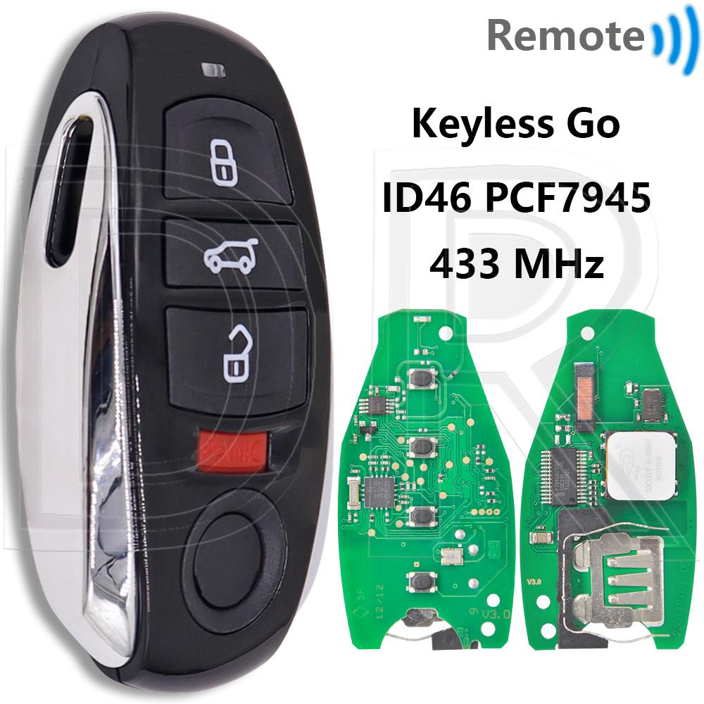 Great Keyless Go ID46 PCF7945AC 315/433/868MHz Proximity Car Remote Control Smart Key For VW Volkswagen Touareg 2011-2018