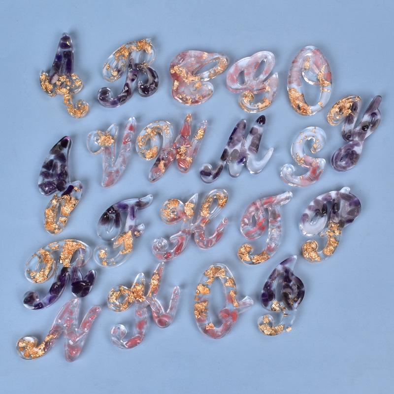 Crystal Resin Silicone Mold: 26 Irregular Letter Pendants for DIY Charms