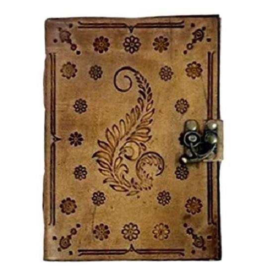 Кожаный журнальный блокнот с листьями, дневник для путешествий или винтажная книга для эскизов, хлопковая бумага для мужчин и женщин (7x5 дюймов)