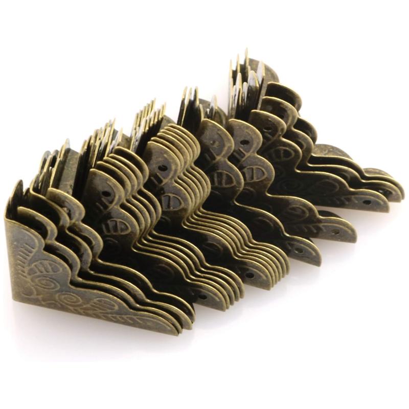 Защитный уголок для ящика для яиц 20 шт., антикварный латунный треугольный уголок из ротанга, резной деревянный чехол для защиты краев