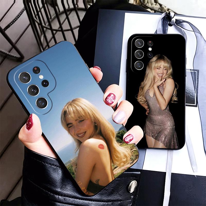CR66 S-Sabrina C-Carpenter Мягкий чехол для телефона для Samsung Galaxy S26 S25 Edge S24 Ultra S23 Plus S22 S21 FE S20 Черная задняя крышка Sh