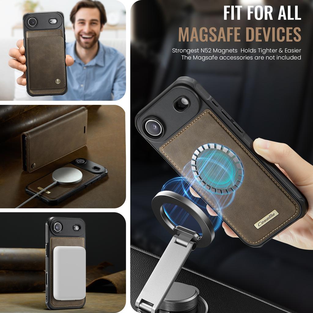 For iPhone Air Case CASEME C49 Compatible with MagSafe RFID Blocking Detachable Wallet Leather Phone Cover