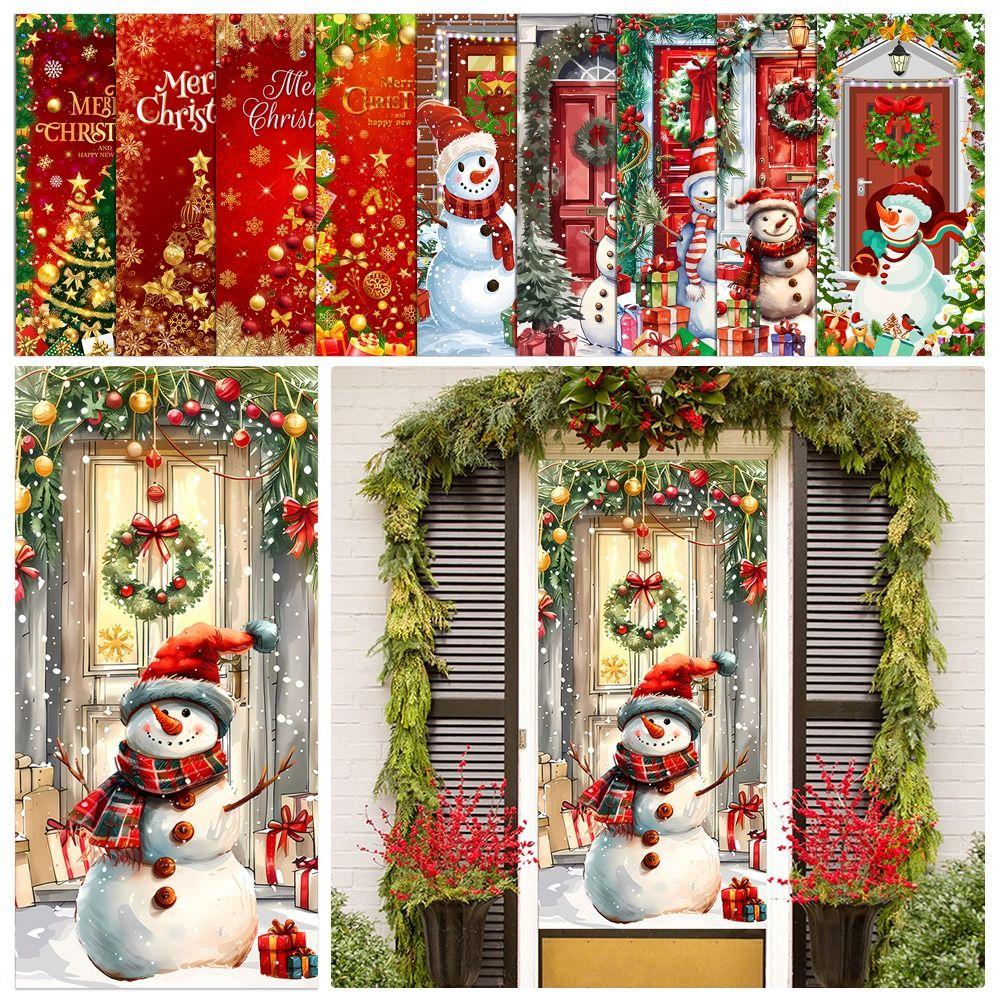DIY Accessories Christmas Door Cover Multi Scene Window Sign Banners New Xmas Ornament  Christmas
