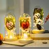 Halloween Light Up Pumpkin In Clear Cloche Handmade Glowing Pumpkin Light