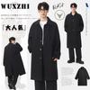 Тренч WUXZHI для мужчин и длинное пальто с отложным воротником, свободное, деловое, унисекс, модное, женское, воротник, посадка, повседневное, весна/осень, оверсайз, размеры,