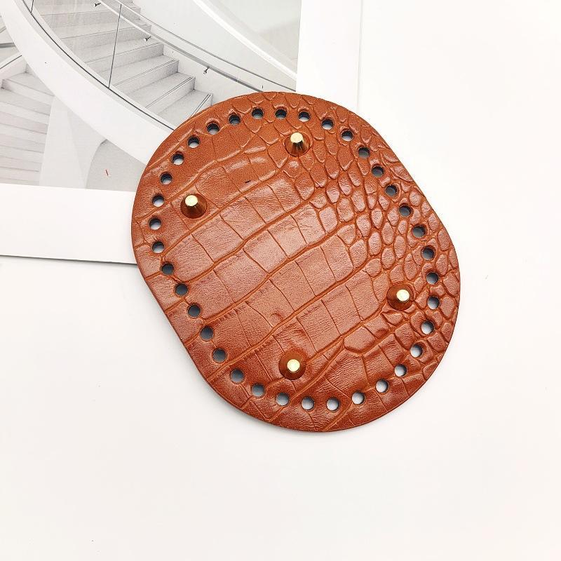 Круглое Овальное Дно Сумки из Искусственной Кожи с Отверстиями для DIY Домашнего Декора Ручной Работы Вязаная Сумка Крючком Дно Сумки Аксессуары