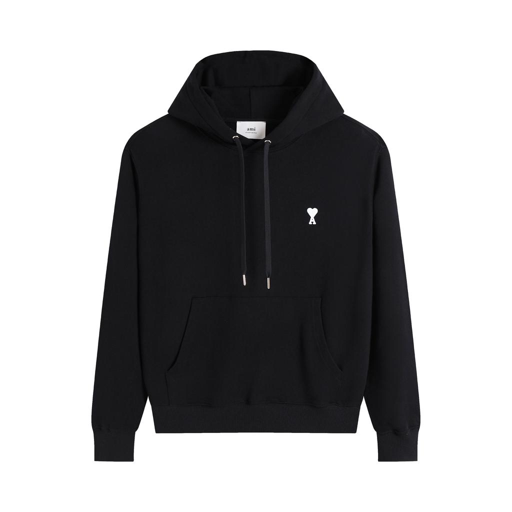AMI 2025 Autumn and Winter New Embroidered High-quality Cotton Hooded Sweatshirt, Hoodie, Couple Pullover