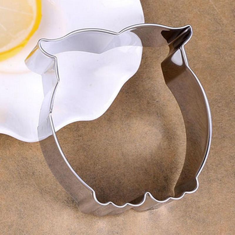 1pc  3D Owl Shape Biscuit Mold Cutter Gingerbread Cartoon Stainless Steel Cookie Moulds Bakeware Fondant Cake Decorating Tools