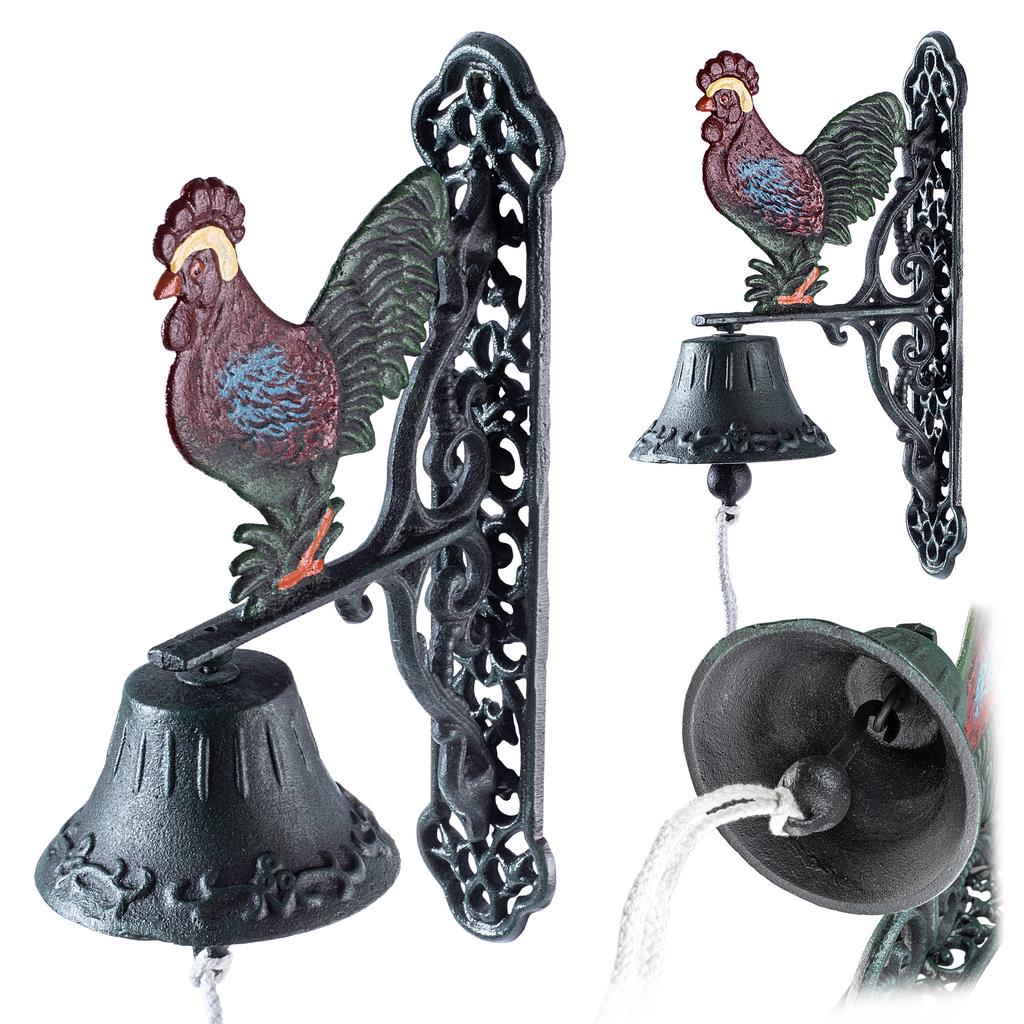 KADAX Cast Iron Door Bell Rooster Knocker Decorative Retro Bell