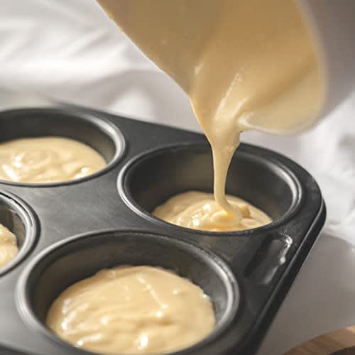 Pearl Metal Muffin Pan, 6-Cavity, High Clean Coat, EE Sweets, D-4838