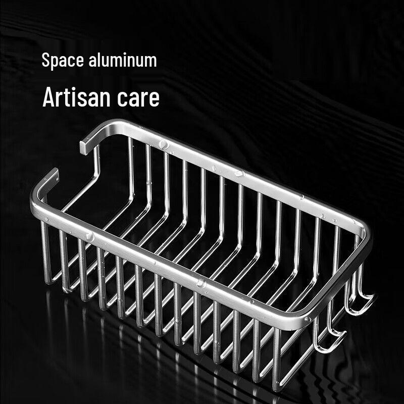 Punch-Free Bathroom Shelf & Shower Head Hanging Basket for Shampoo and Shower Gel Storage