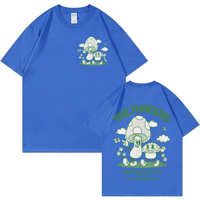 THE FUNGUYS Funny Shroom T-shirts Unisex Mushroom Retro Cartoon T-shirt Men Fashion O-Neck Humor Short Sleeve T Shirt Streetwear