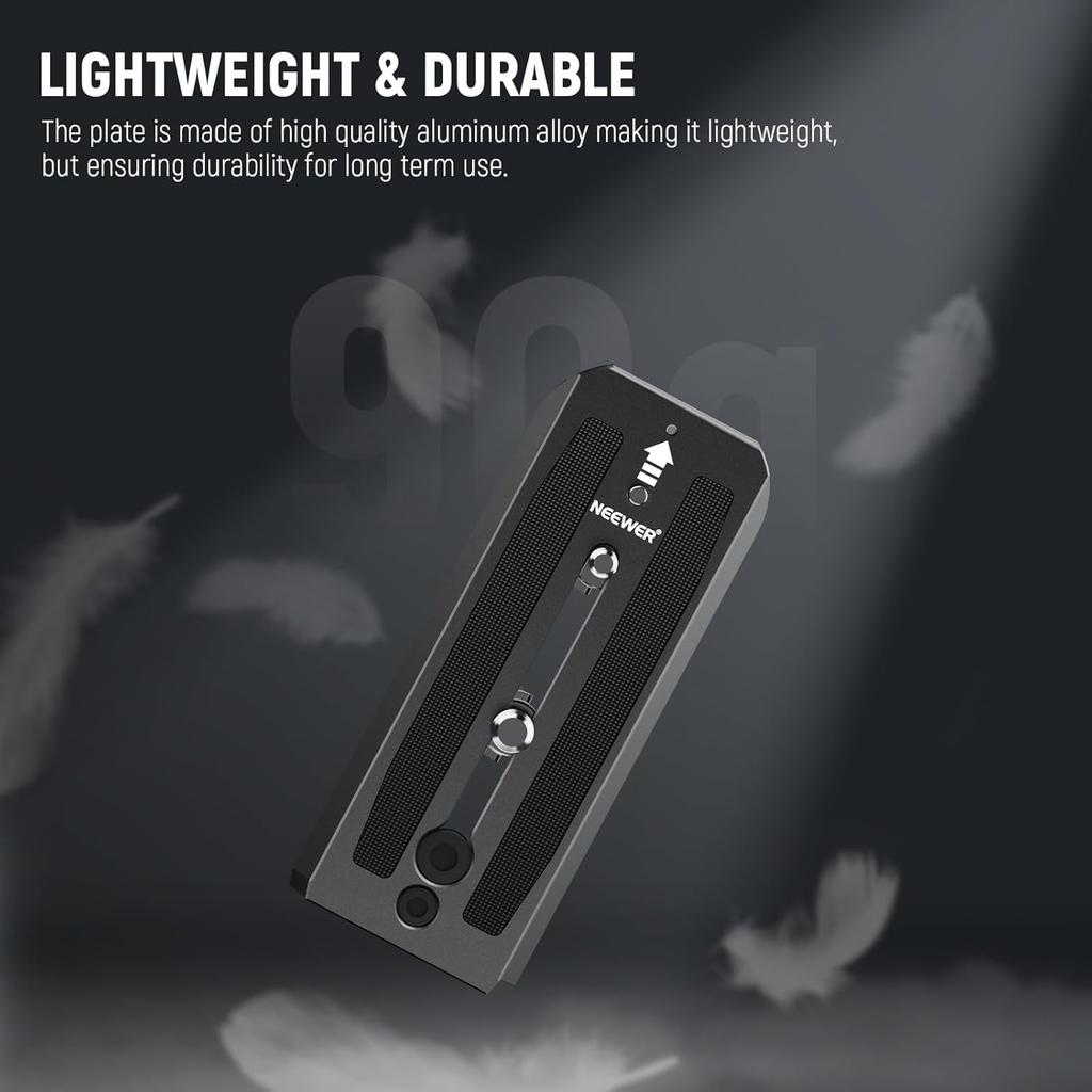 NEEWER 501PL Штативная жидкостная головка Быстросъемная площадка Совместима с площадкой для крепления камеры с и выдвижным штифтом для и жидкостных штативных головок QR5