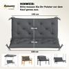 Bench Cushion Water-Repellent Seat Cushion Backrest Cushion 100 x 98 x 8 cm Dark Gray Garden Bench Hollywood Swing