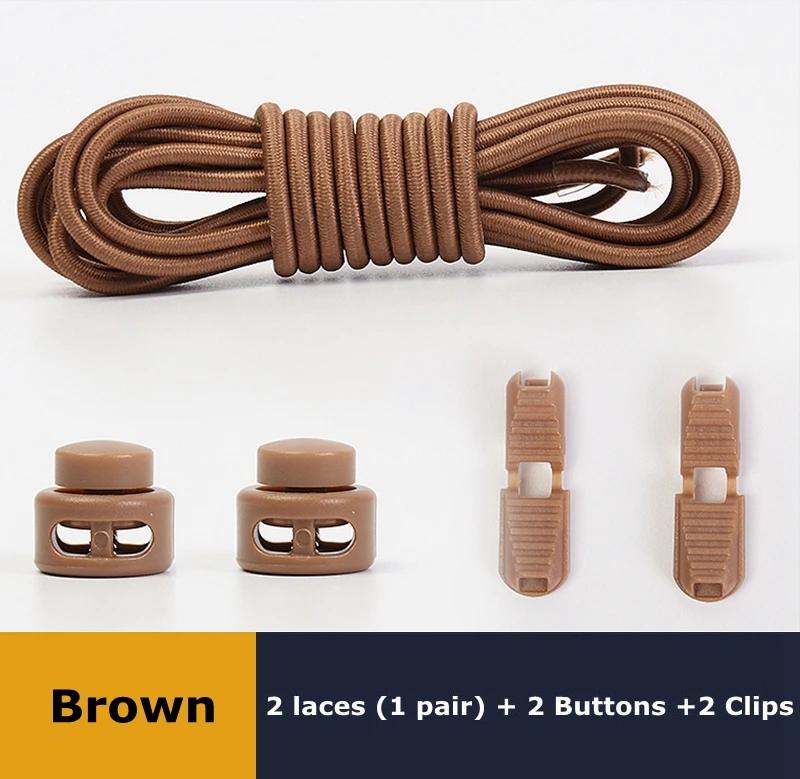 Шнурки без завязывания, подходящие для любой обуви, круглые эластичные шнурки с пружинным замком, быстро надеваются за 1 секунду, шнурки для хайкинга, спорта, ленивые шнурки