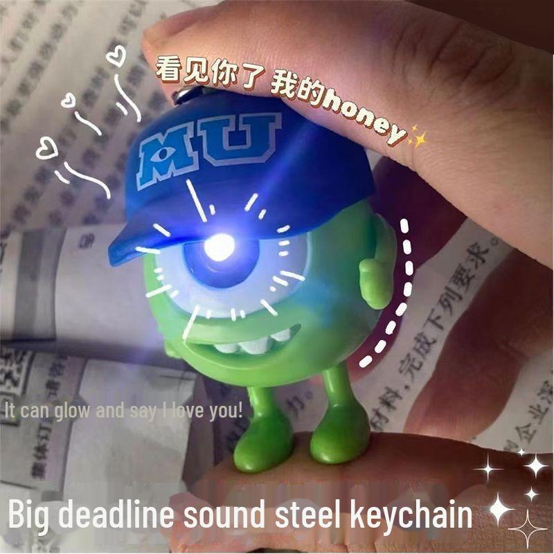 Брелок для ключей с изображением больших глаз: Светится, звучит и говорит: «Я ЛЮБЛЮ ТЕБЯ». Креативный, романтический подарок с милой шляпкой и анимированными глазами.