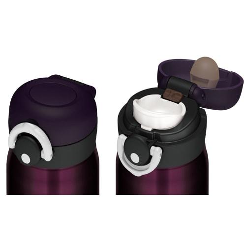 Thermos Термокружка с вакуумной изоляцией, портативная, с открыванием в одно касание, 350 мл, цвет «Полночный черный», JNR-350 M-BK