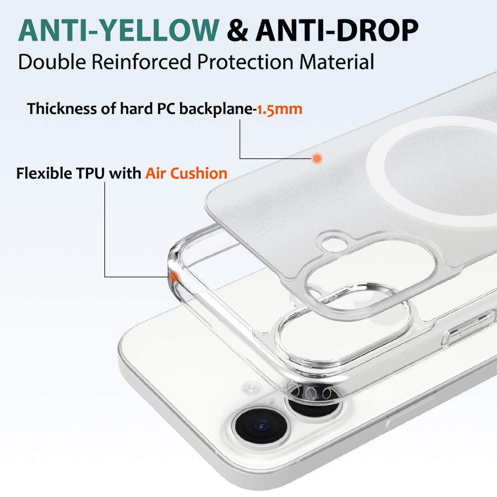 Чехол для iPhone 16, совместимый с MagSafe TPU + акриловый чехол для телефона с кнопкой управления камерой