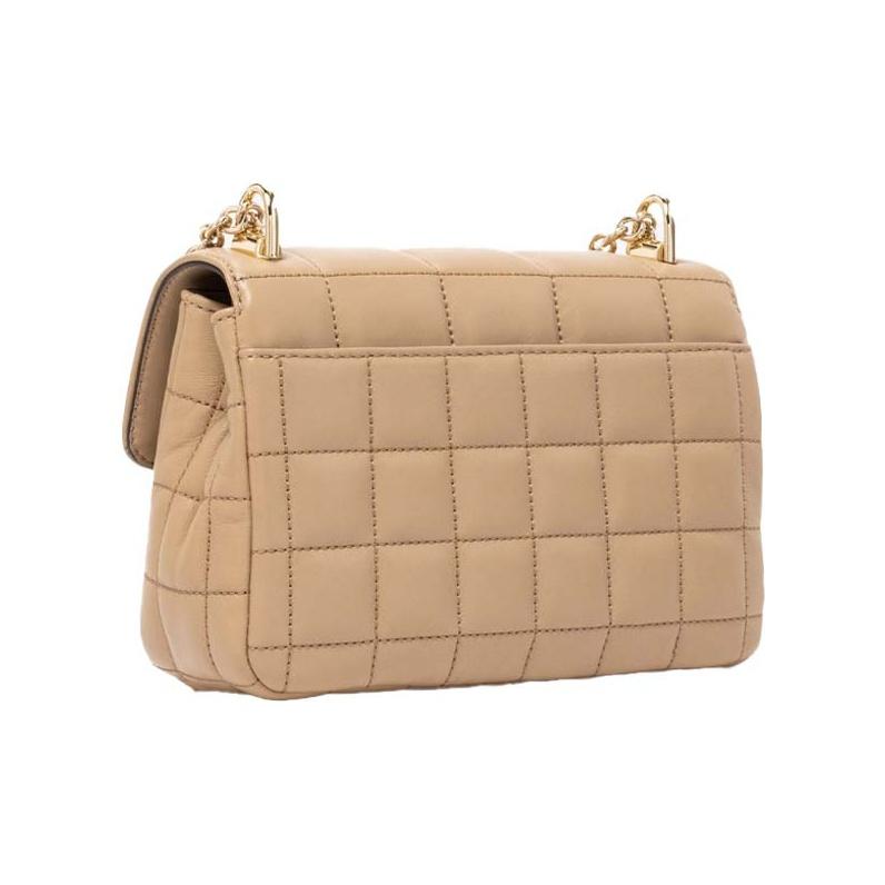Michael Kors MK Soho Стеганая Сумка-Клатч для Поездок Однотонная Сумка через Плечо из Кожи Ягненка Женские Сумки Верблюжий 30H0G1SL1T-222