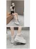 2024 Spring/Autumn Korean Platform Round-Toe White Shoes: Thick-Soled, Height-Boosting, Casual & Versatile