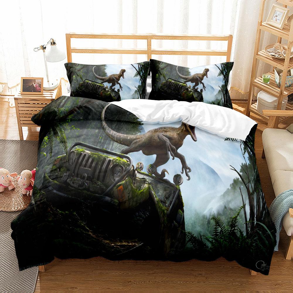 World Dinosaurs Children Duvet Cover Set EU Single Double King US Twin Full Queen Size  Bed Linen Set