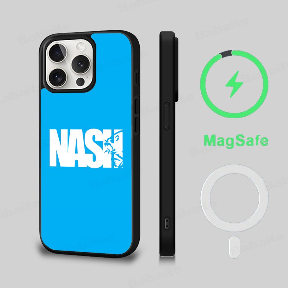 Чехол для телефона с логотипом Nash Fishing, Магнитный чехол для IPhone 16 14 13 12 11 15 Pro Max Plus, Чехол для беспроводной зарядки MagSafe
