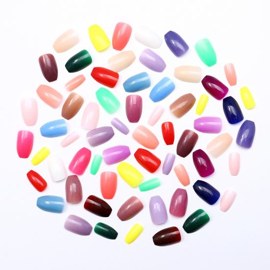 576 шт./комплект Накладные ногти 24 ячейки Разные цвета Длинное наращивание ногтей Съемный Домашний салон Женщины Девочки Полное покрытие Накладные ногти Комплект