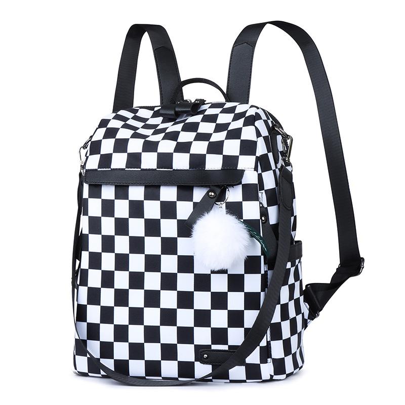 Рюкзак из ткани Оксфорд, модный рюкзак в шахматную клетку, новый трансграничный женский рюкзак, водонепроницаемая дорожная сумка большой вместимости