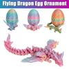 3D печатная фигурка яйца дракона, красочные подвижные соединения, шарнирная модель летающего дракона, игрушка, украшение для рабочего стола, подарки для детей и взрослых