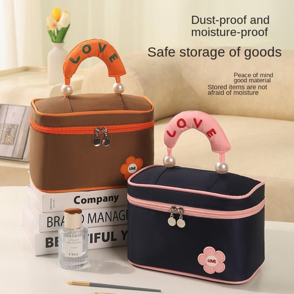 High Beauty Handheld Cosmetic Bag Square Wash Bag Portable Women Makeup Bag Travel