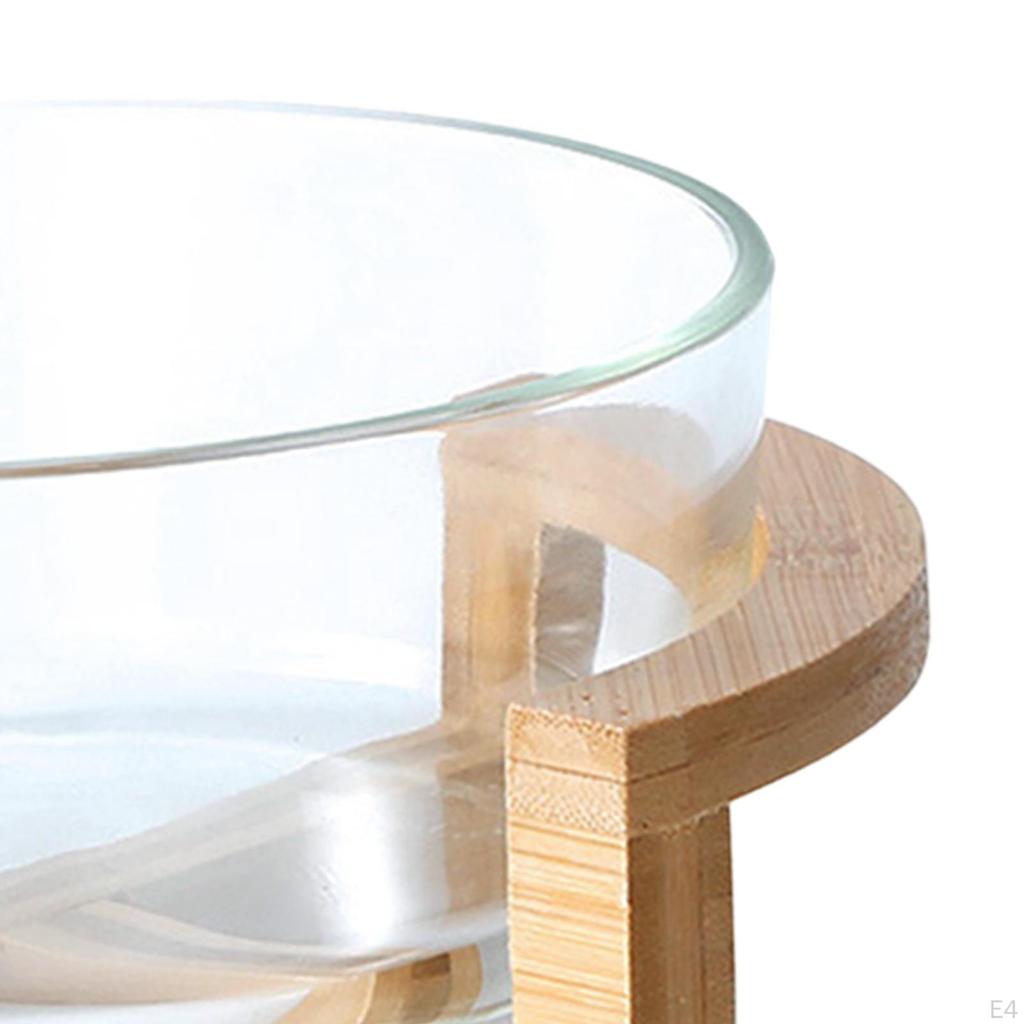 Elegant Salad Bowl Set with Wooden Stand and Serving Utensils