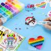 1 Pack 24 Colors Rainbow Ironing Beads Pegboard Set, 5mm 6300Pcs Hama Beads Pixel Puzzle for Birthday and DIY Toys for Children