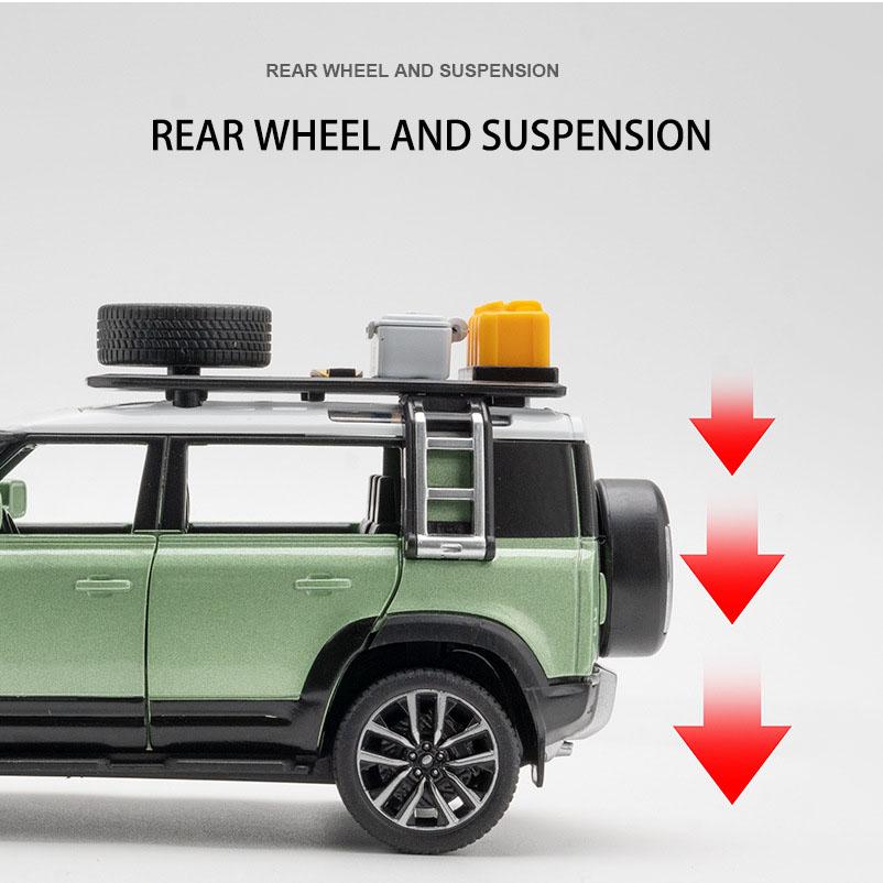 1:32 масштаба Defender 2022 City ORV, модель автомобиля из сплава, литье под давлением, металлическая игрушка, модель спортивного автомобиля со звуком и светом для детских подарков