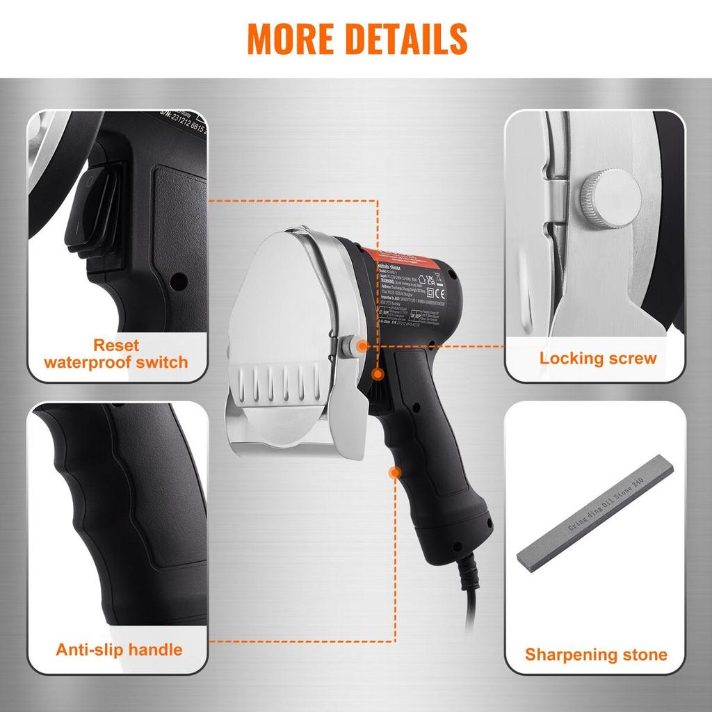 Electric Shawarma Knife Turkish Doner Kebab Meat Gyro Cutter with 2 Blades