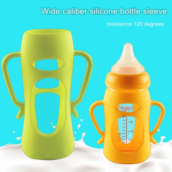 160/240ML Bottle Sleeve Wide Bore Design Heat-resistant Food Grade Material Glass Milk Bottle Cover for Pigeon