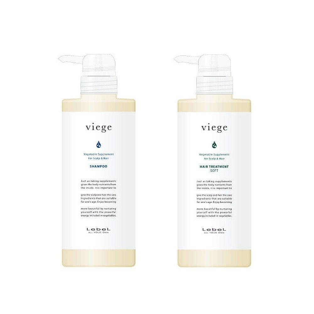 Lebel Viege Shampoo 600ml & Treatment S (Soft Moisturizing) 600ml Set