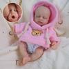 8 Inch Tiny Solid Silicone Realistic Reborn Doll Miniature Washable Simulation Doll Lifelike Sleeping Newborn Babies Dolls for Kids Age 3+ Years Old